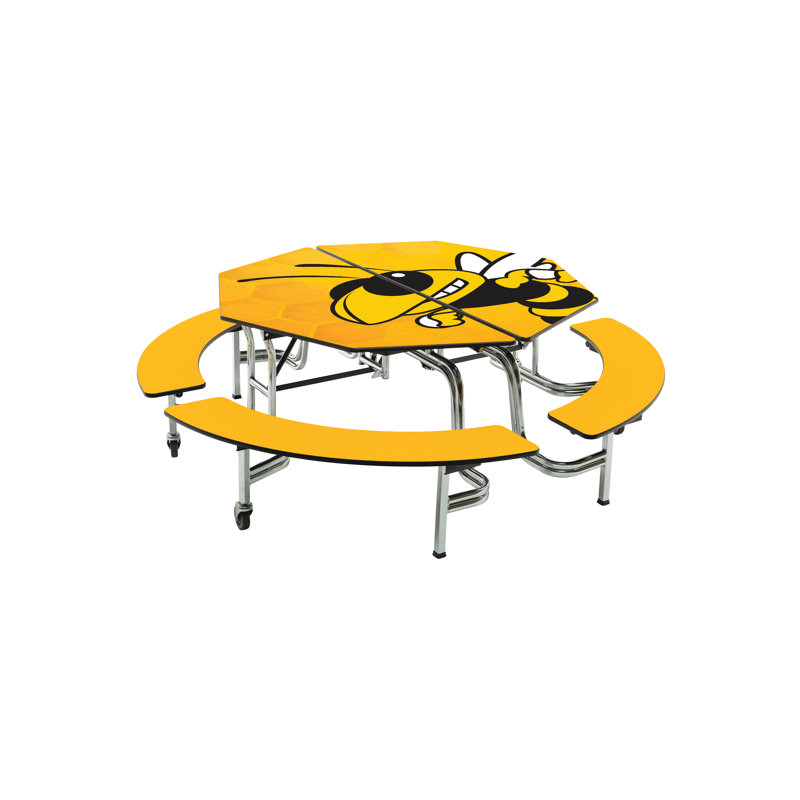 Mobile Bench Table - Octagon