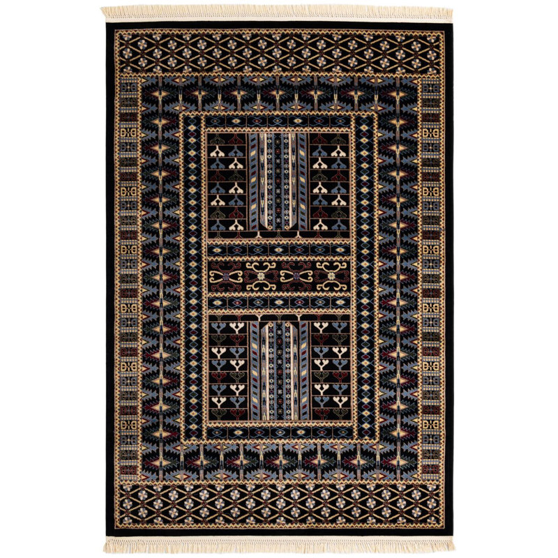 Tapis noir Aucun, Rectangle 6 pi 1 po x 9 pi