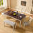 Deral 6 - Person Farmhouse Rectangular Solid Wood Dining Set with Bench. Brown/Beige-119290990