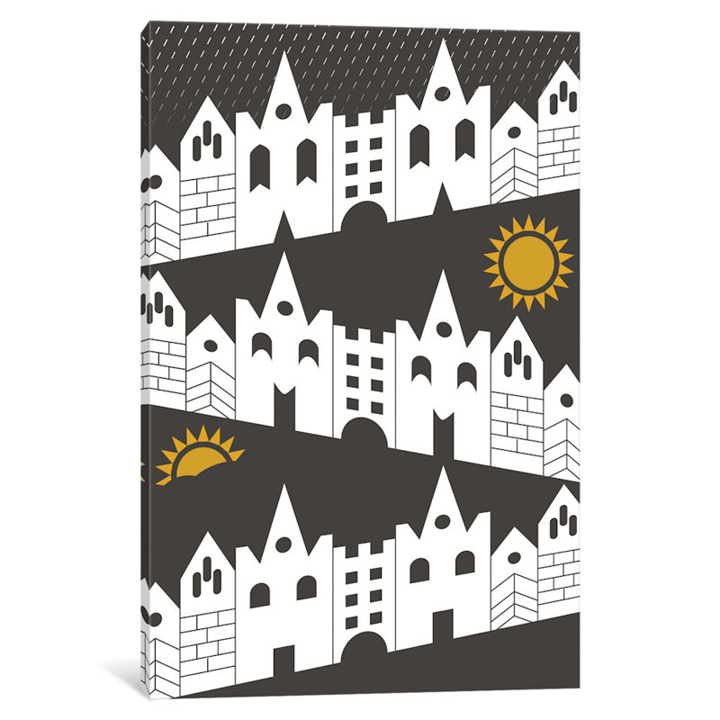 « happy habitats », impression sur toile tendue, H 40 po x l 26 po x P 1,5 po