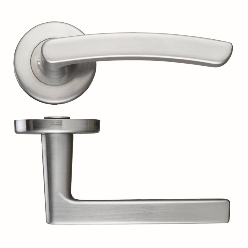 Santiago Latch Door Handle, Satin Chrome