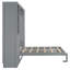 Grand lit escamotable mural avec placard, tiroirs et tablettes, gris-579227858
