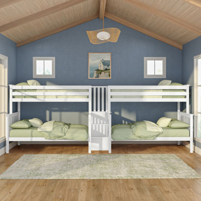 Classic Twin/Full Quad Bunk, White
