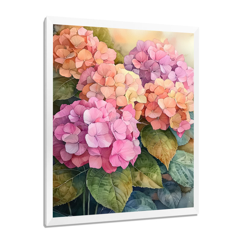 Bergmann - reproduction d'art sur toile florale, H 44 po x l 34 po, Avec cadre, Blanc