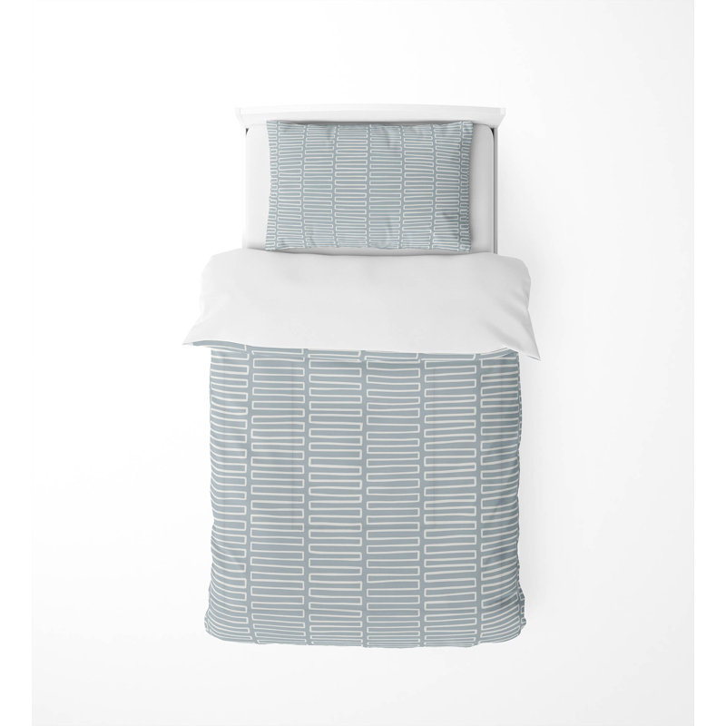 Block Maze Decorative Lightweight Comforter Set, Slate Blue