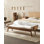 Banc vintage rétro en bois massif et rotin pour salon et chambre