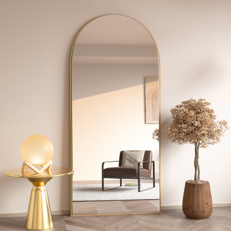Miroir de plancher Leeron, 64,2 po x 21,3 po, Or