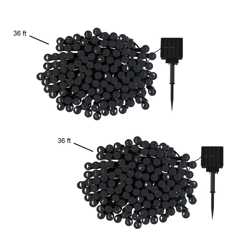 Mini guirlande de 36 lumières DEL à énergie solaire à grand angle 36 po