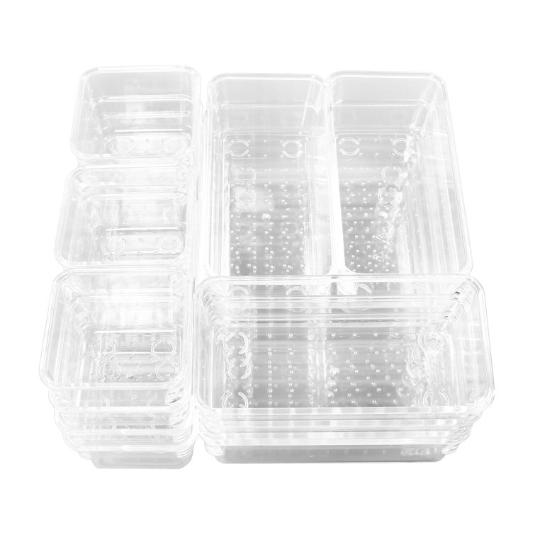 16 PCS Clear Drawer Organizer, Clear Plastic Drawer Organizers for