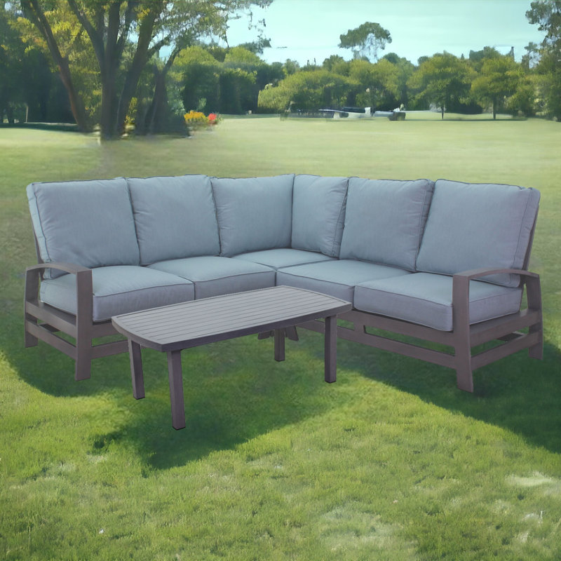 Ensemble de conversation modulaire 4 pièces avec coussins Sunbrella Lilian