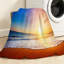 Jeté en flanelle transparente molletonnée, imprimé recto Sunset and Sea Beach-130090164