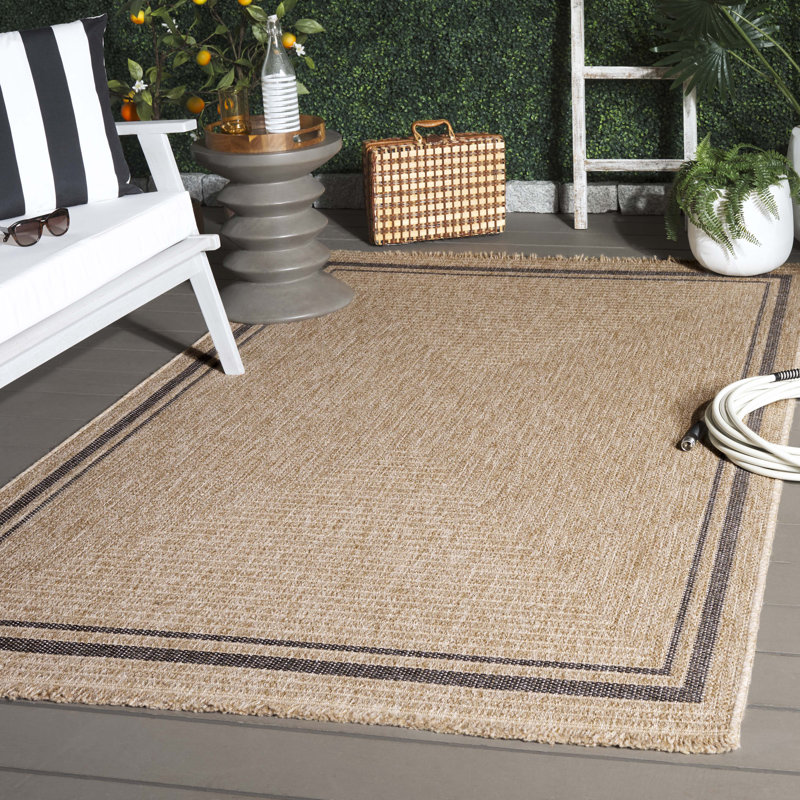 Shavanda Retreat Performance Bordered Rug, Rectangle 5'3" x 7'6"