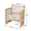 Chaise longue d'extérieur en bois tissé avec coussins Brecht