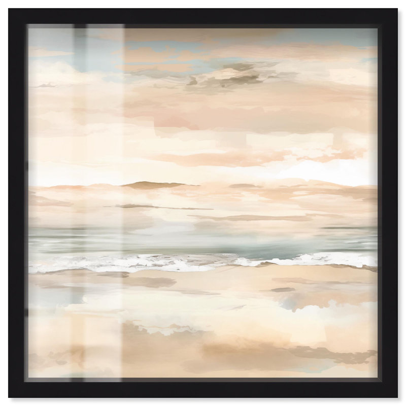 Art abstrait abstrait Rosrée Skyfall II Shadowbox par Art Remedy, H 17 po x l 17 po, Noir