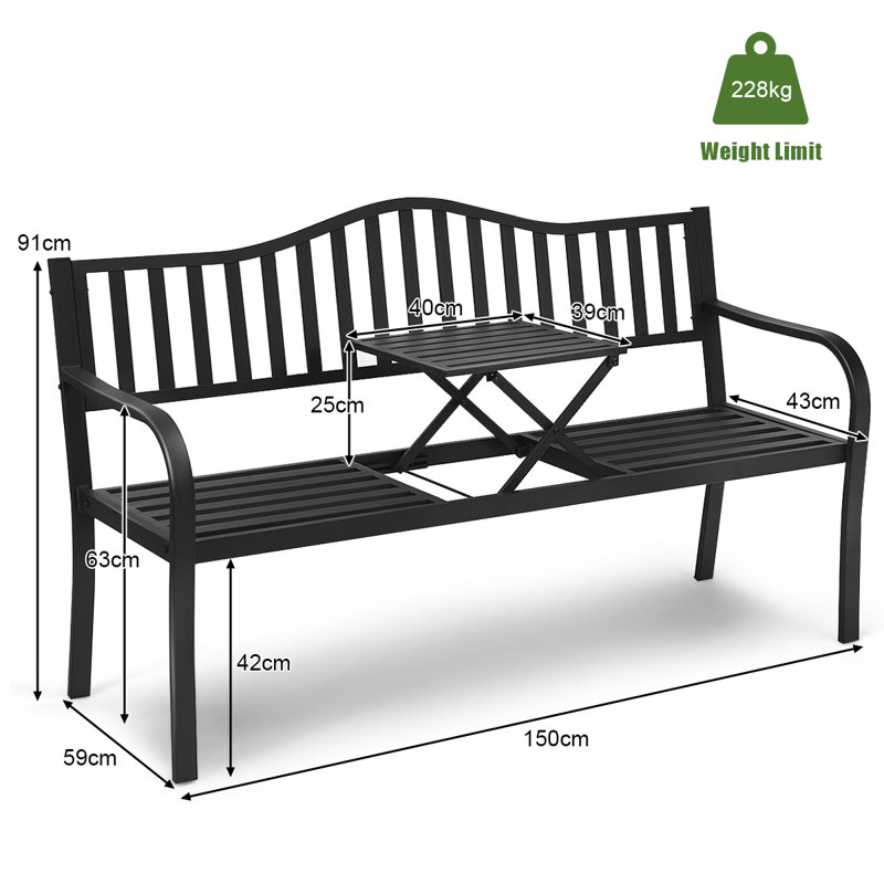 Reposa Steel Outdoor Bench