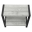 Table d'appoint, côté, bout, étroit, petit, 2 niveaux, stratifié gris, métal noir, contemporain, moderne-2072617109