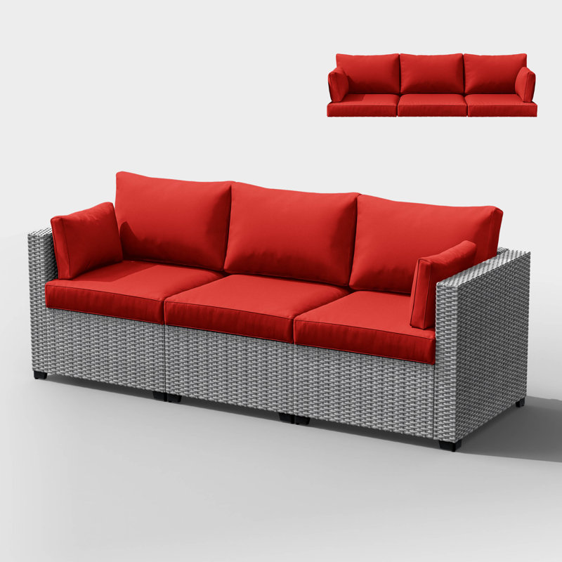 Ensemble de 8 coussins de siège / dossier de 8 pièces pour l'extérieur (ensemble de 3 sièges, 3 dossiers, 2 dossiers courts)