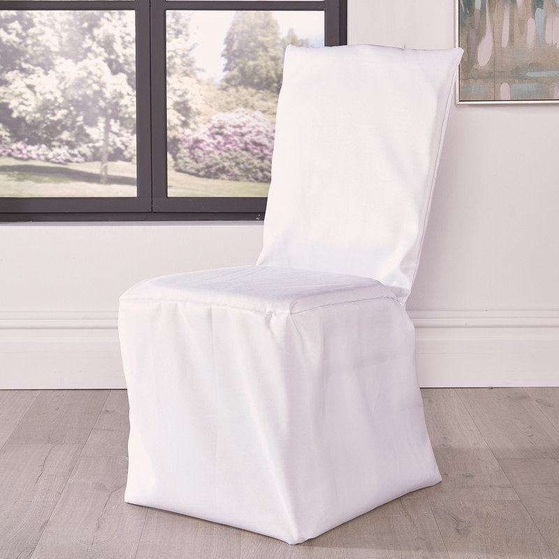 Wolken Box Cushion Dining Chair Slipcover, White
