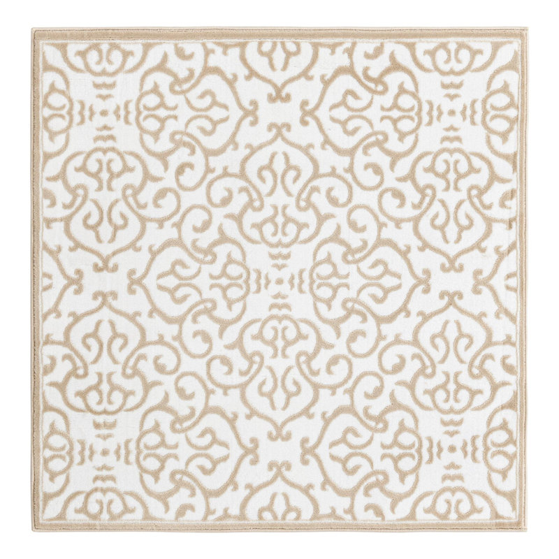 Anah Damask Indoor Rug, Square 4'