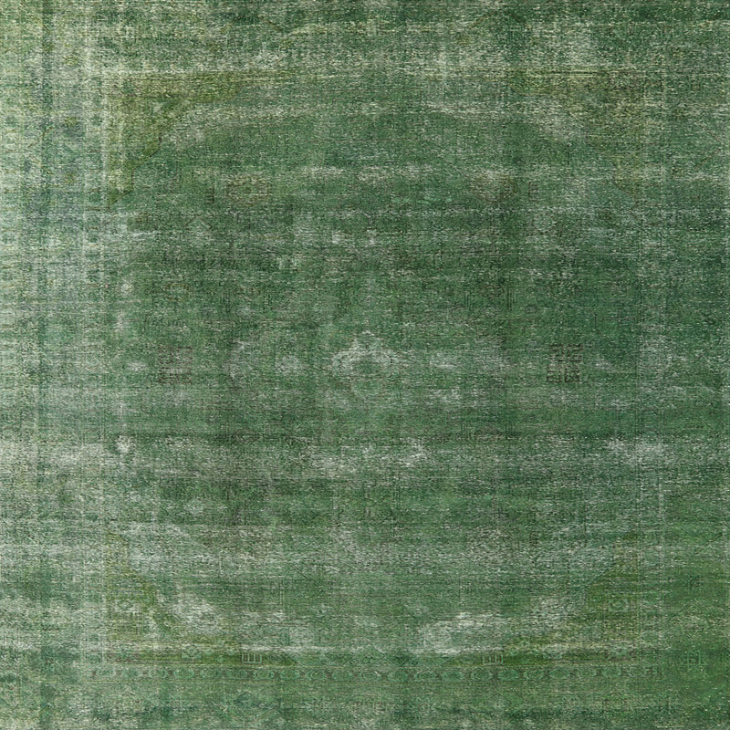 Tapis vert de style oriental, Carré 6 pi