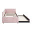 Lit de jour simple rembourré avec couchette, rose