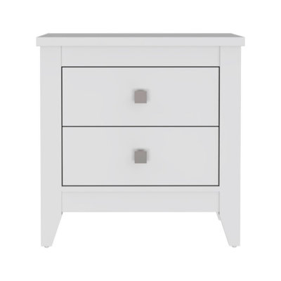 Nightstand , End Table, Side Table Two Shelves, Four Legs, Nightstand