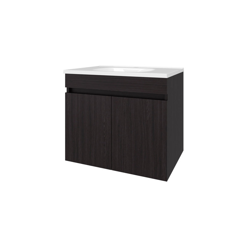Meuble-lavabo avec 2 portes, Marron foncé