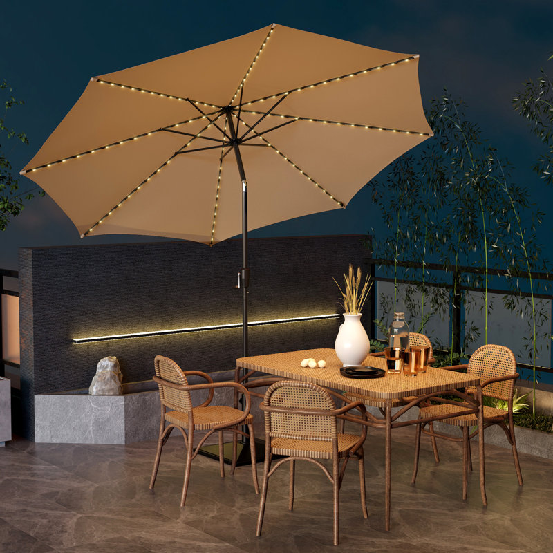 Parasol de marché lumineux 10 pi Seirian, Beige