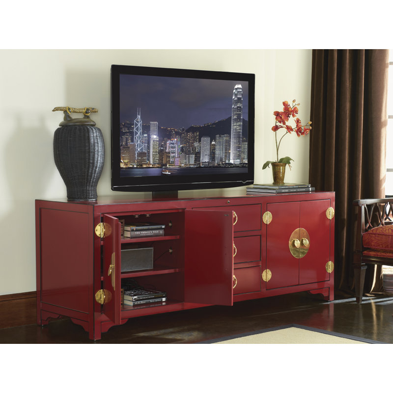 Console média Studio Isle en couleur Pacific Isle, Rouge