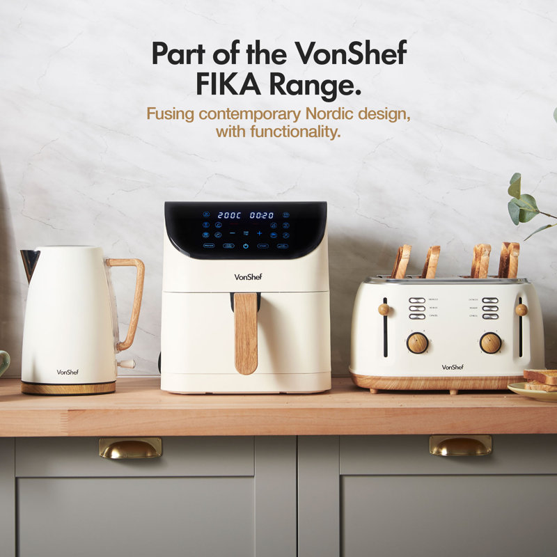 VonShef Air Fryer 6L - 1500W Compact 10-In-1 Airfryer