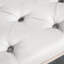 Banc de bout 32 po, blanc crème avec coussin et banc au design élégant, structure solide en tissu