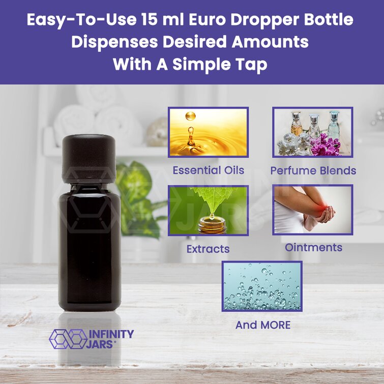 30 ml Glass Essential Oil Bottle with Euro Dropper Cap – Infinity Jars