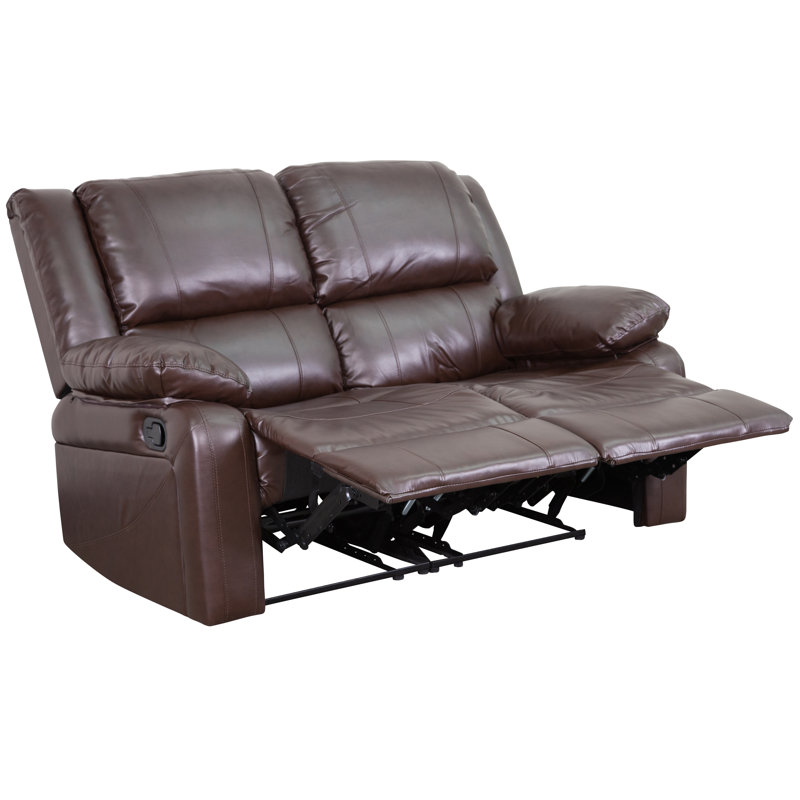 Causeuse Okke avec deux fauteuils inclinables intégrés, Brun