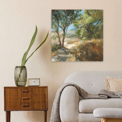 Contemporain contemporain «Down to the Fields» avec art bleu-brun