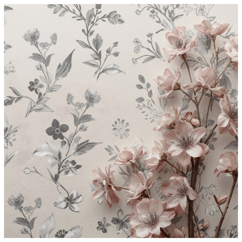 Tapisserie murale branche de cerisier rose - décoration murale cerisier en fleurs, 104in H x88 with 4 Grommets
