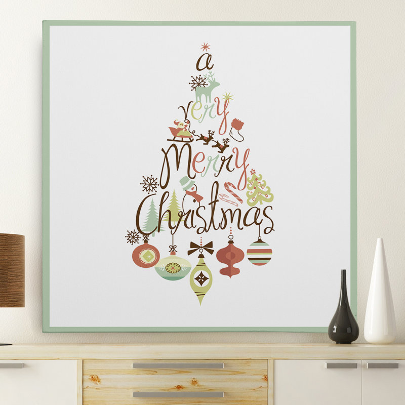 « christmas tree word play », reproduction de photo sur toile tendue, H 16 po x l 16 po x P 1,5 po, Toile tendue