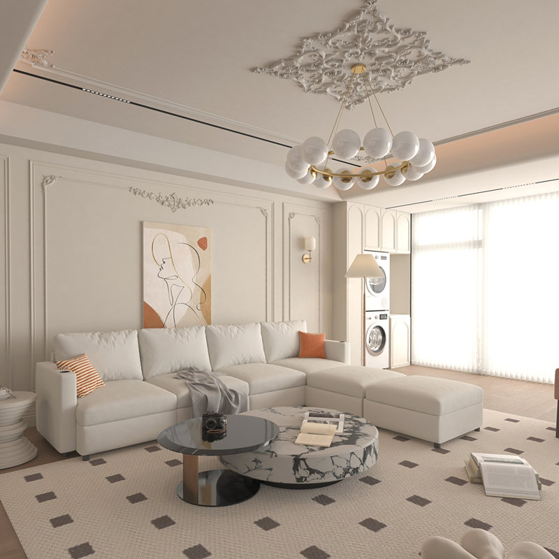Modern Large Sectional Sofa U-Shape Modular Sectional Couch with Storage Function
