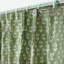 Fabdivine Soft Cozy Pure Linen White Sage Green 27x89 Inches Handmade Block Print 1 Panel Summer or Spring, Kitchen Window Pinch Pleated Hook Curtains Farmhouse Floral Pattern, Superstar-578911635