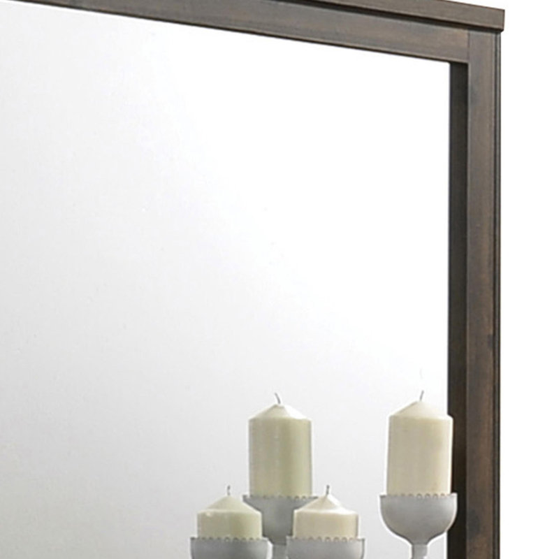 Bohrer Wood Flat Wall Mirror