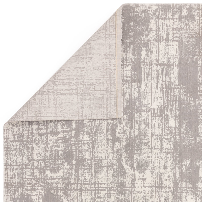 Abrienne Soft Shiny Modern Grey/White Rug, Rectangle 80 x 150cm
