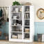 Armoire de rangement blanche à 3 portes avec tablettes