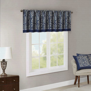 Cantonnière jacquard marine 50 x 18 po