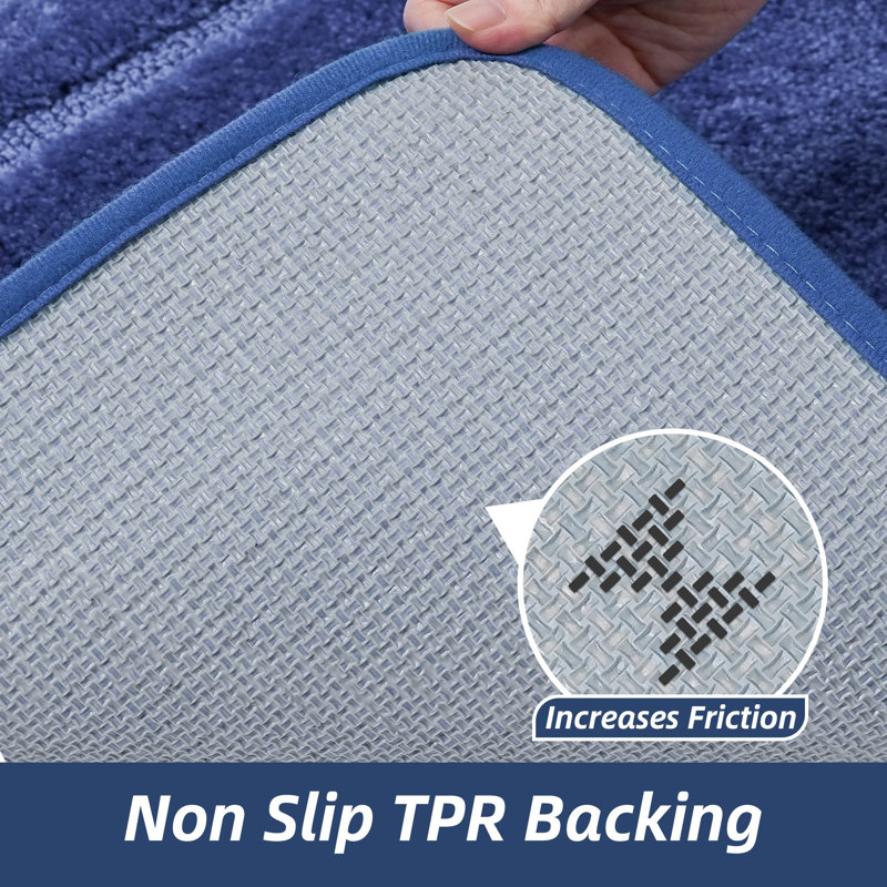 Tapis de salle de bain, tapis de bain absorbant très doux, envers en TPR à séchage rapide, tapis de bain lavables à la machine pour plancher de salle de bain, baignoire et douche, accessoires de décoration intérieure