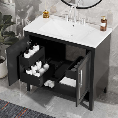 Sabriya 36'' Single Bathroom Vanity with Ceramic Top