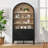 Nolan 74" Tall Arched Storage Display Cabinet Bookshelf-107335478