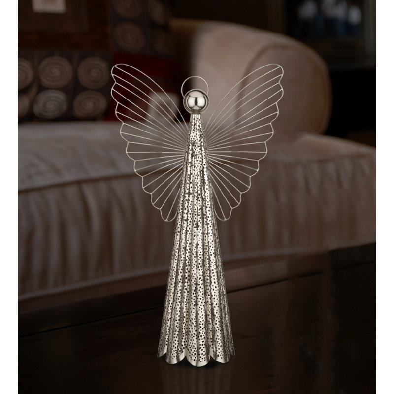 Décoration Contempo Angel, H 5,75 po x l 22 po x P 12,75 po, Argent argent