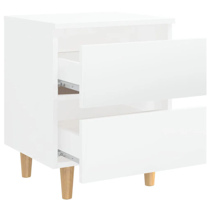 Sela 40 cm W Bedside Table, High Gloss White