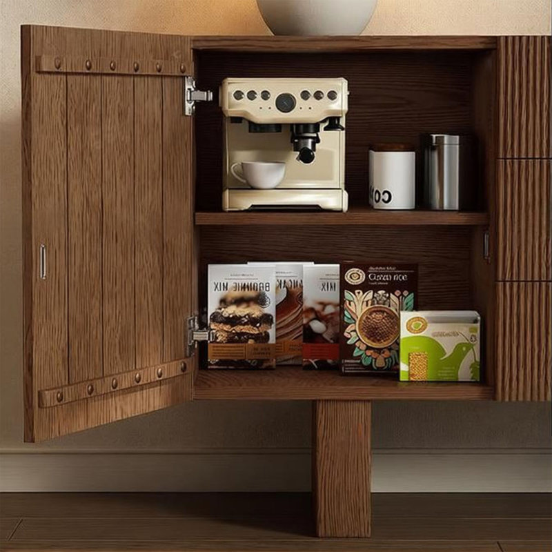 Buffet simple et spacieux, H 33,46 po x l 62,99 po x P 17,71 po, Marron foncé