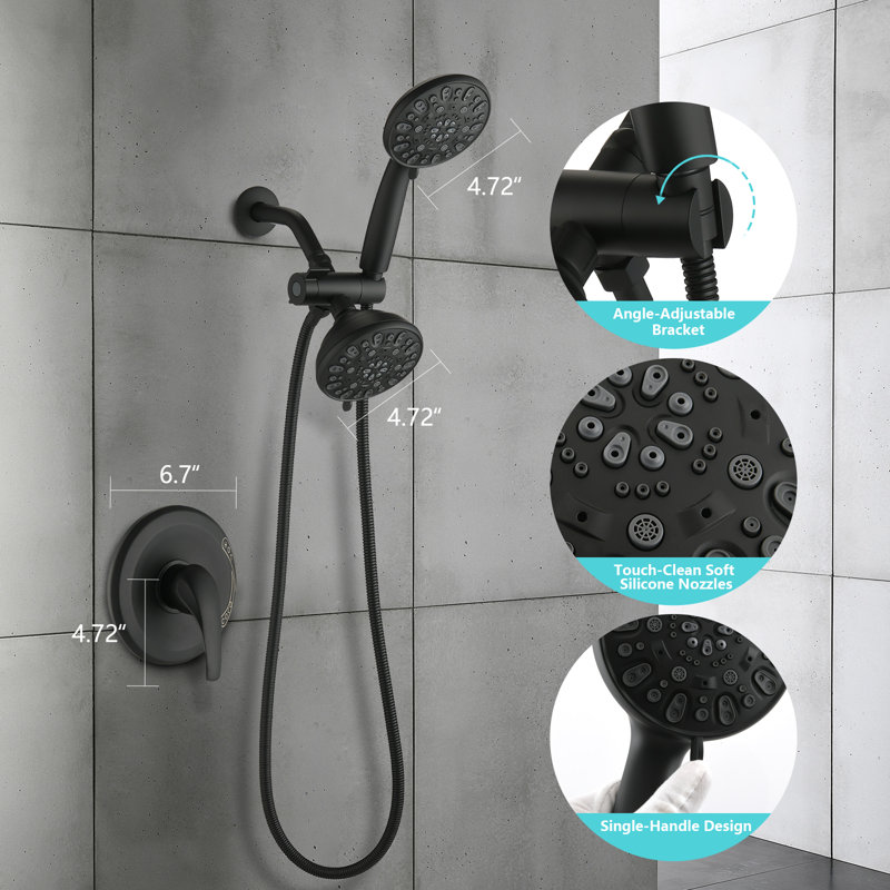 All-In-One Kit with Rough in-Valve, ‎Matte Black