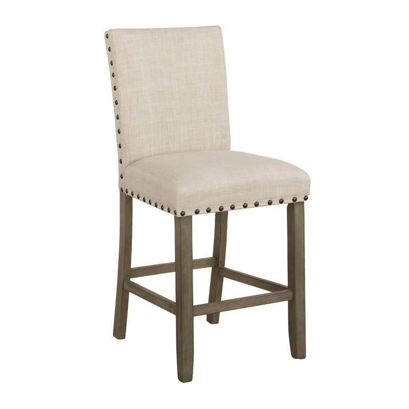 Nubar Upholstered Counter Stool with Solid Wood Frame
